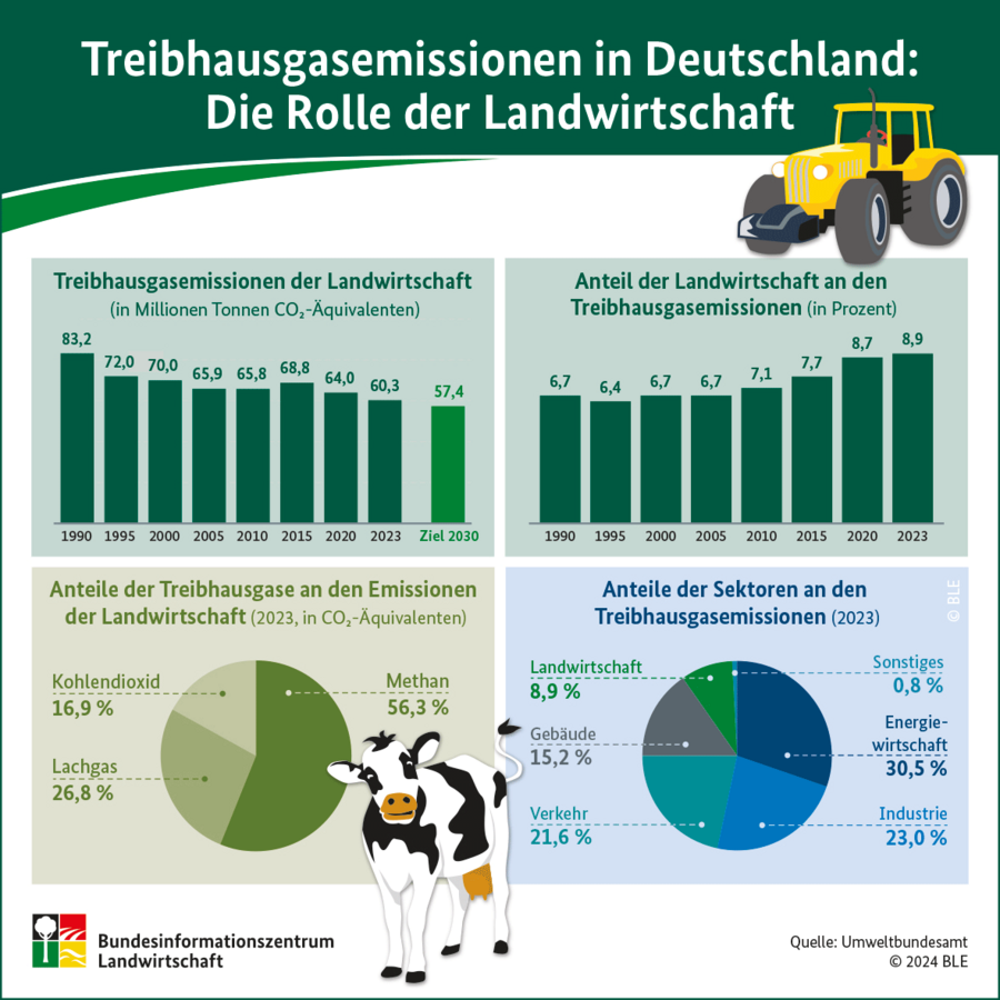 Infografik Treibhausgasemissionen der Landwirtschaft
